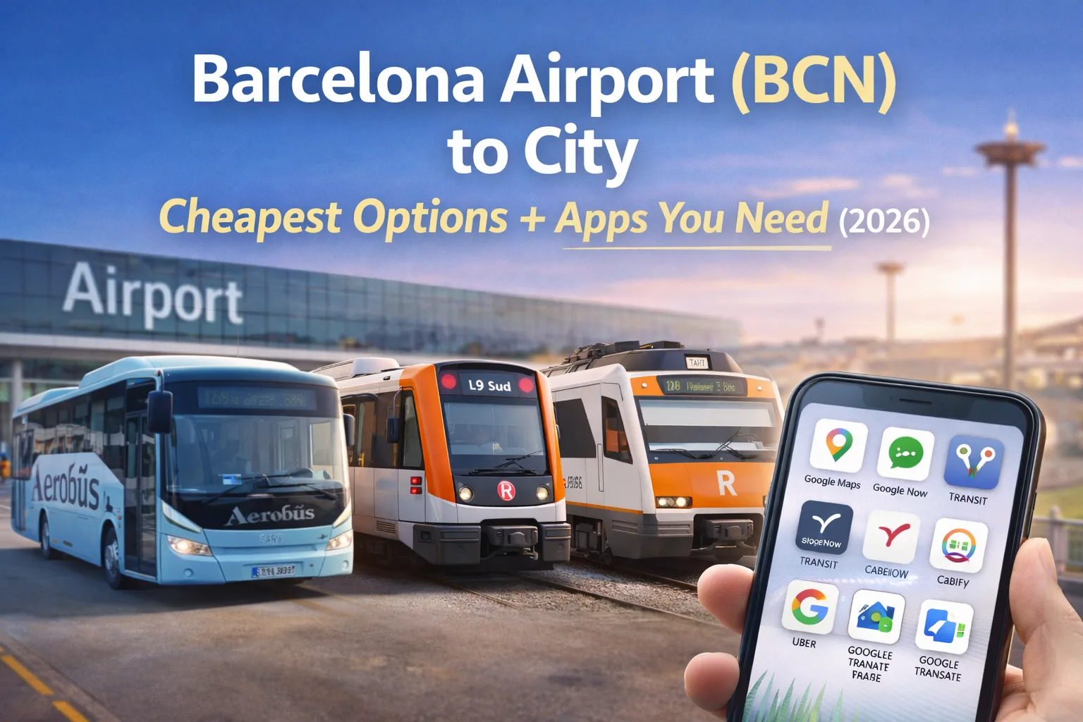 Dall’aeroporto di Barcellona (BCN) al centro: le opzioni più economiche + le app indispensabili (2026)